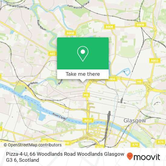 Pizza-4-U, 66 Woodlands Road Woodlands Glasgow G3 6 map