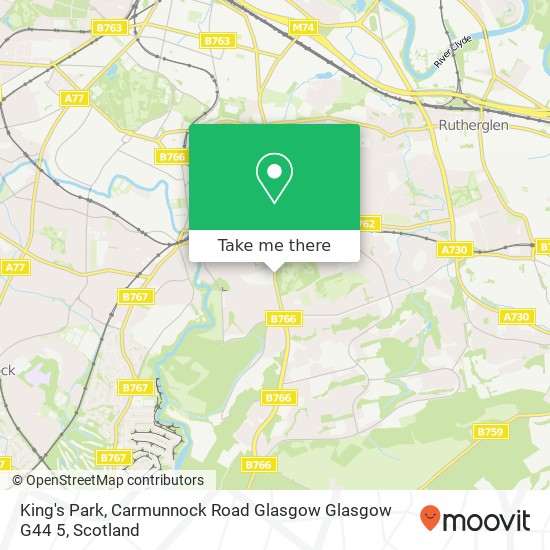 King's Park, Carmunnock Road Glasgow Glasgow G44 5 map