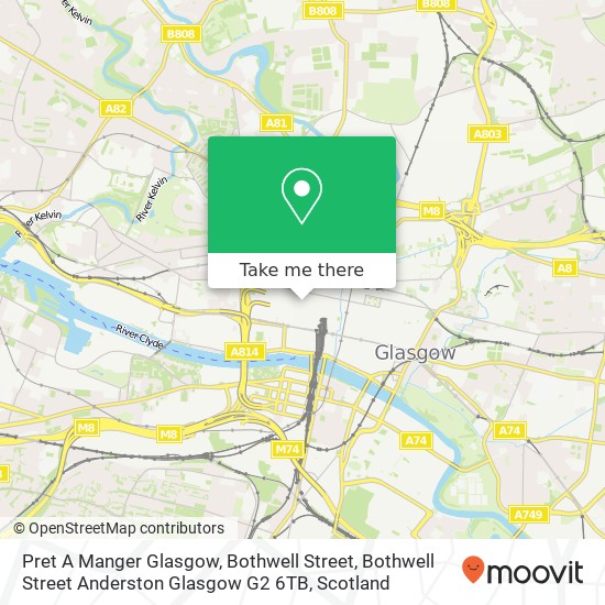 Pret A Manger Glasgow, Bothwell Street, Bothwell Street Anderston Glasgow G2 6TB map