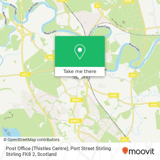 Post Office (Thistles Centre), Port Street Stirling Stirling FK8 2 map
