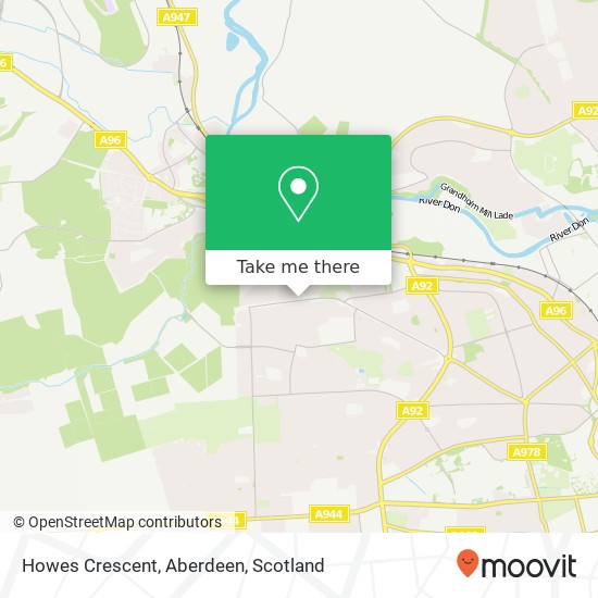 Howes Crescent, Aberdeen map