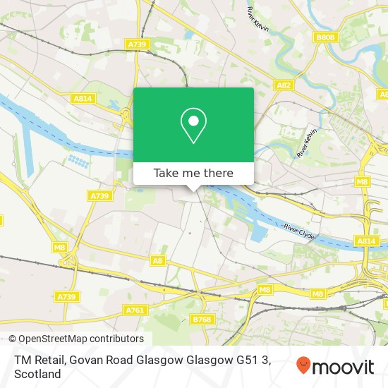 TM Retail, Govan Road Glasgow Glasgow G51 3 map