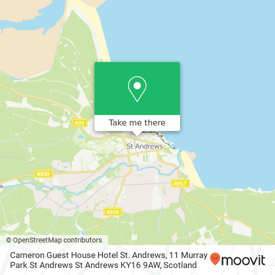 Cameron Guest House Hotel St. Andrews, 11 Murray Park St Andrews St Andrews KY16 9AW map