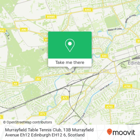 Murrayfield Table Tennis Club, 13B Murrayfield Avenue Eh12 Edinburgh EH12 6 map