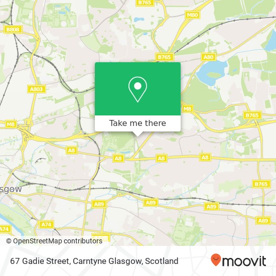 67 Gadie Street, Carntyne Glasgow map