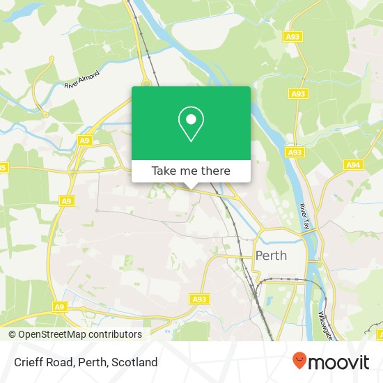 Crieff Road, Perth map