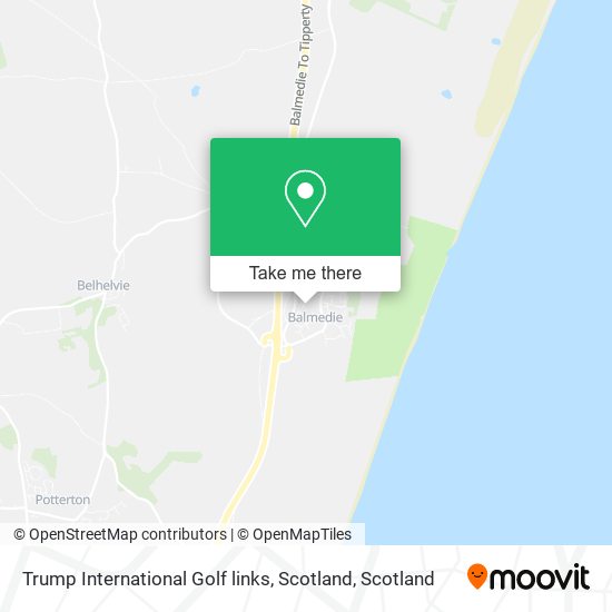 Trump International Golf links, Scotland map