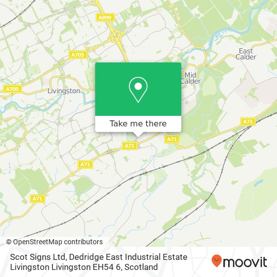 Scot Signs Ltd, Dedridge East Industrial Estate Livingston Livingston EH54 6 map