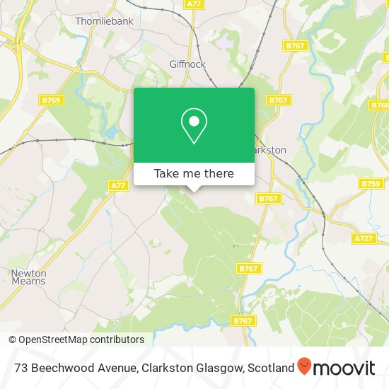 73 Beechwood Avenue, Clarkston Glasgow map