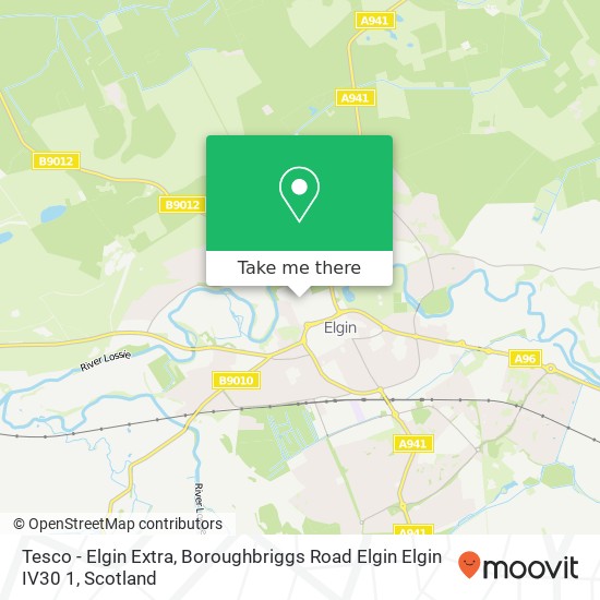 Tesco - Elgin Extra, Boroughbriggs Road Elgin Elgin IV30 1 map