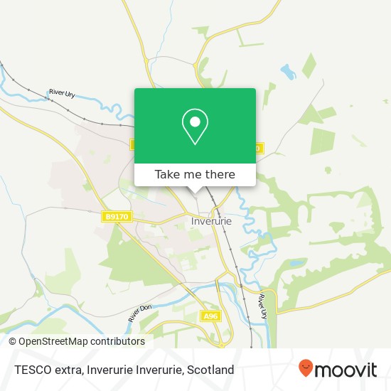 TESCO extra, Inverurie Inverurie map