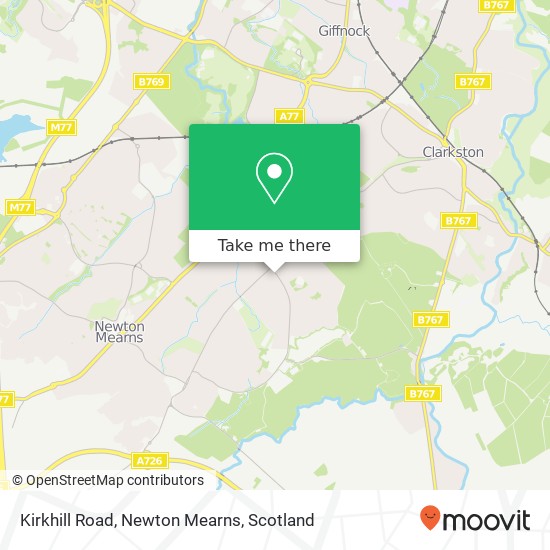 Kirkhill Road, Newton Mearns map