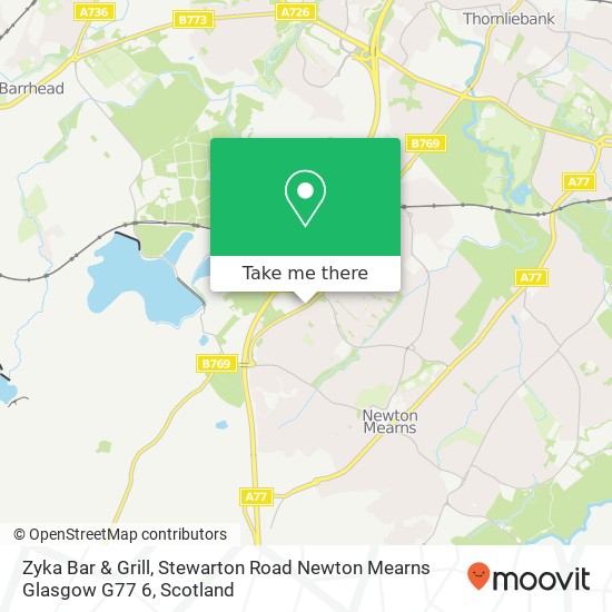 Zyka Bar & Grill, Stewarton Road Newton Mearns Glasgow G77 6 map