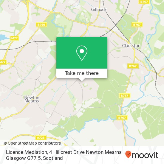 Licence Mediation, 4 Hillcrest Drive Newton Mearns Glasgow G77 5 map