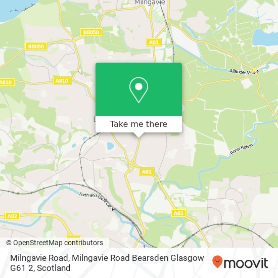 Milngavie Road, Milngavie Road Bearsden Glasgow G61 2 map