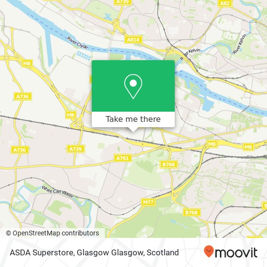 ASDA Superstore, Glasgow Glasgow map