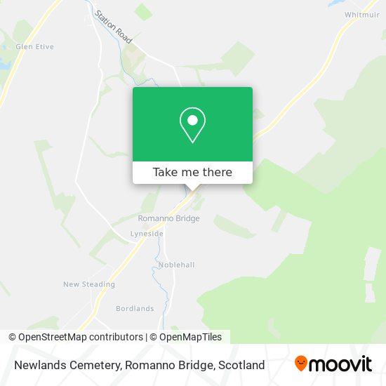 Newlands Cemetery, Romanno Bridge map