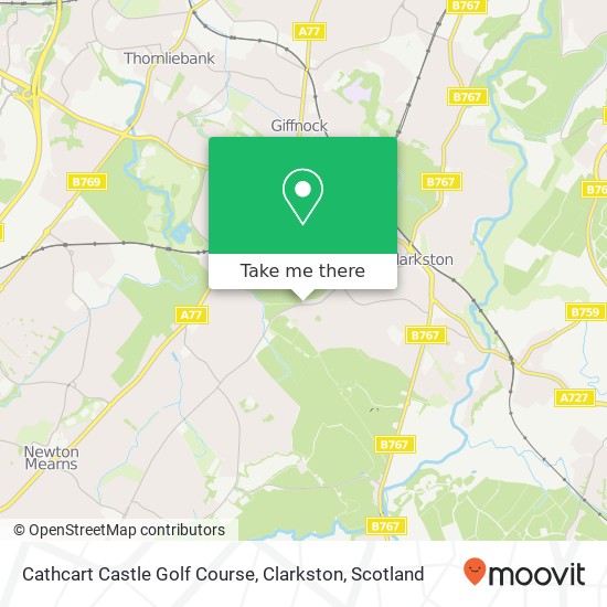 Cathcart Castle Golf Course, Clarkston map