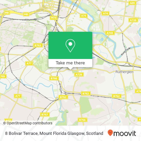 8 Bolivar Terrace, Mount Florida Glasgow map