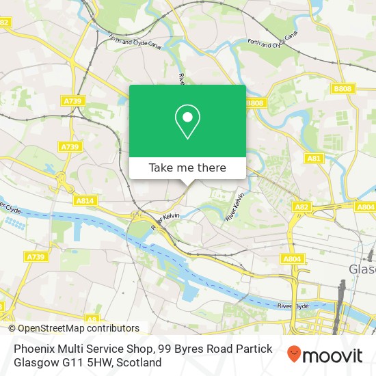 Phoenix Multi Service Shop, 99 Byres Road Partick Glasgow G11 5HW map