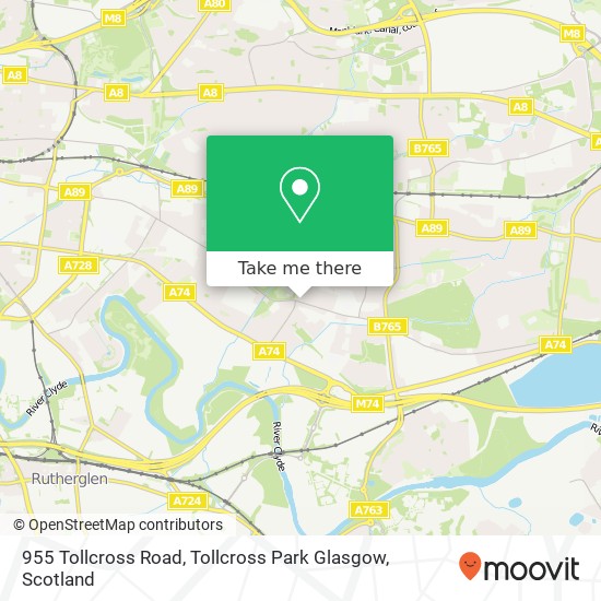 955 Tollcross Road, Tollcross Park Glasgow map