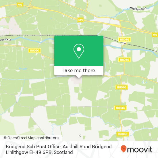 Bridgend Sub Post Office, Auldhill Road Bridgend Linlithgow EH49 6PB map