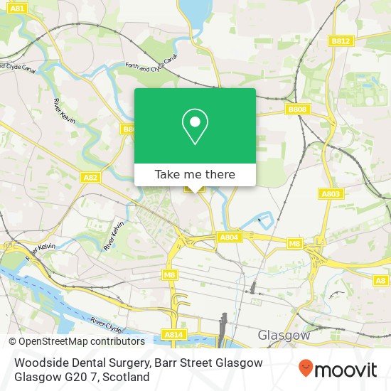 Woodside Dental Surgery, Barr Street Glasgow Glasgow G20 7 map