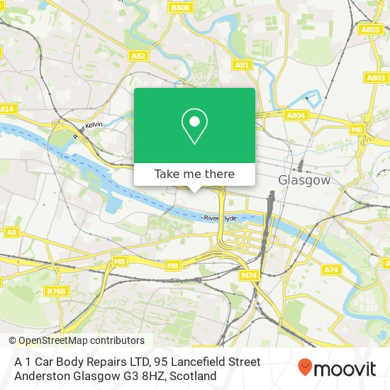 A 1 Car Body Repairs LTD, 95 Lancefield Street Anderston Glasgow G3 8HZ map