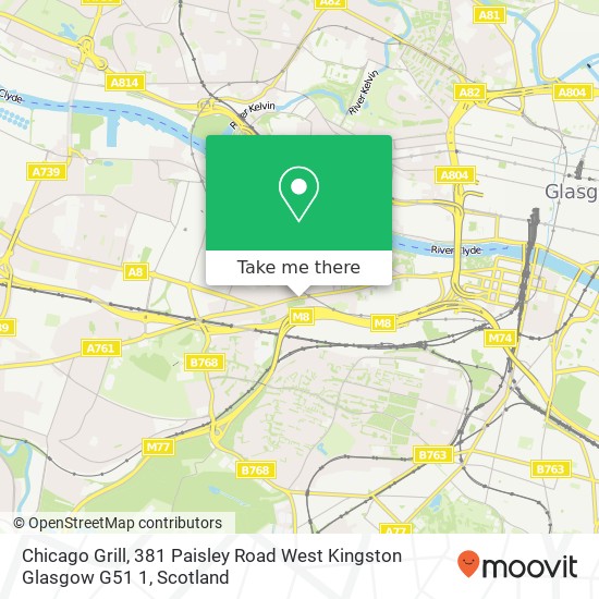 Chicago Grill, 381 Paisley Road West Kingston Glasgow G51 1 map