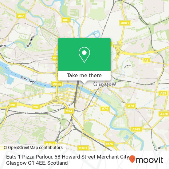 Eats 1 Pizza Parlour, 58 Howard Street Merchant City Glasgow G1 4EE map