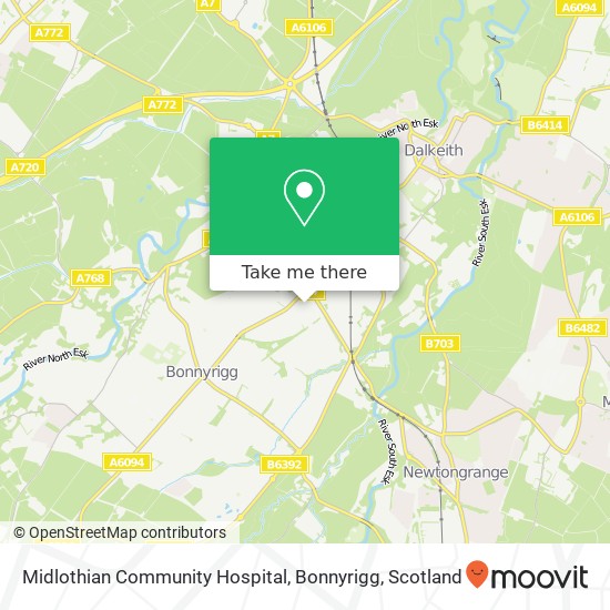 Midlothian Community Hospital, Bonnyrigg map