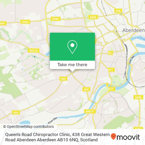 Queen's Road Chiropractor Clinic, 438 Great Western Road Aberdeen Aberdeen AB10 6NQ map