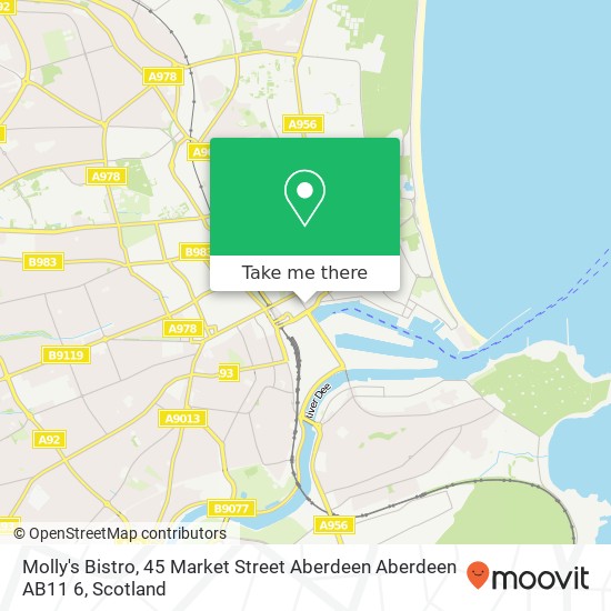 Molly's Bistro, 45 Market Street Aberdeen Aberdeen AB11 6 map