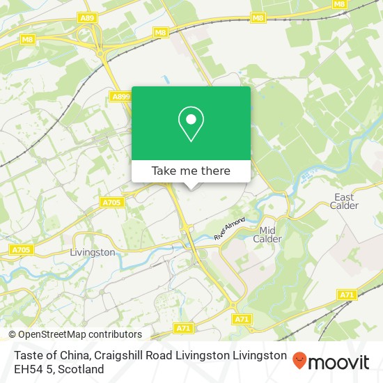 Taste of China, Craigshill Road Livingston Livingston EH54 5 map