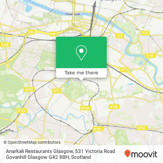 Anarkali Restaurants Glasgow, 531 Victoria Road Govanhill Glasgow G42 8BH map