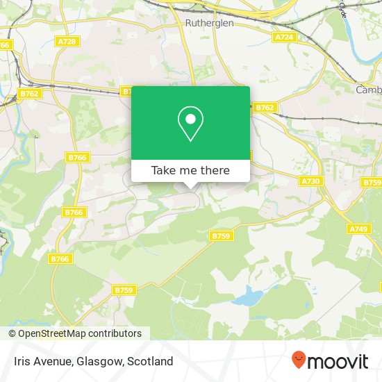 Iris Avenue, Glasgow map