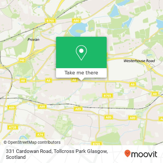 331 Cardowan Road, Tollcross Park Glasgow map