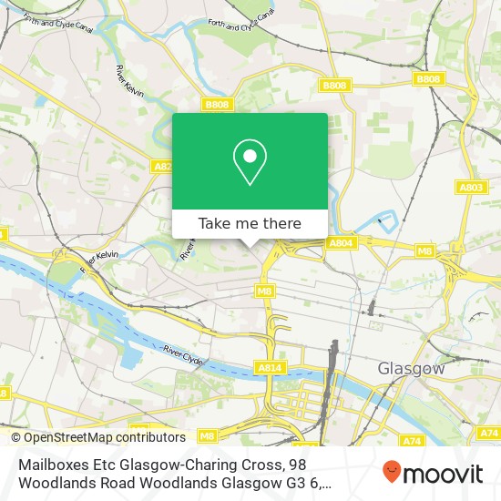 Mailboxes Etc Glasgow-Charing Cross, 98 Woodlands Road Woodlands Glasgow G3 6 map