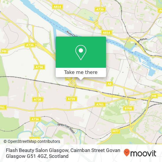 Flash Beauty Salon Glasgow, Cairnban Street Govan Glasgow G51 4GZ map