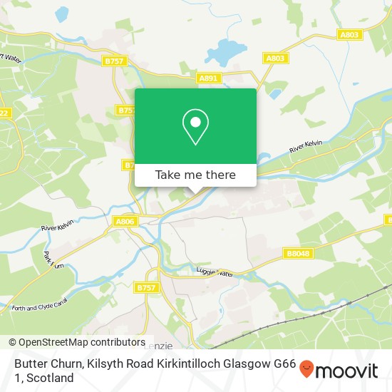 Butter Churn, Kilsyth Road Kirkintilloch Glasgow G66 1 map