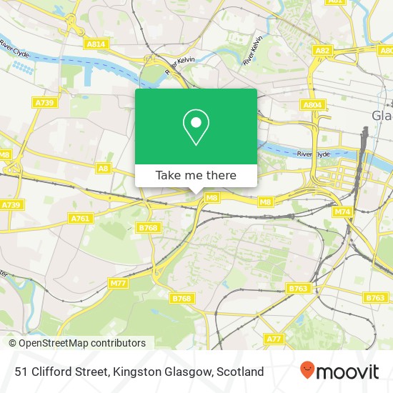 51 Clifford Street, Kingston Glasgow map