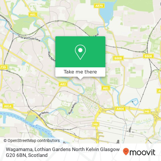 Wagamama, Lothian Gardens North Kelvin Glasgow G20 6BN map