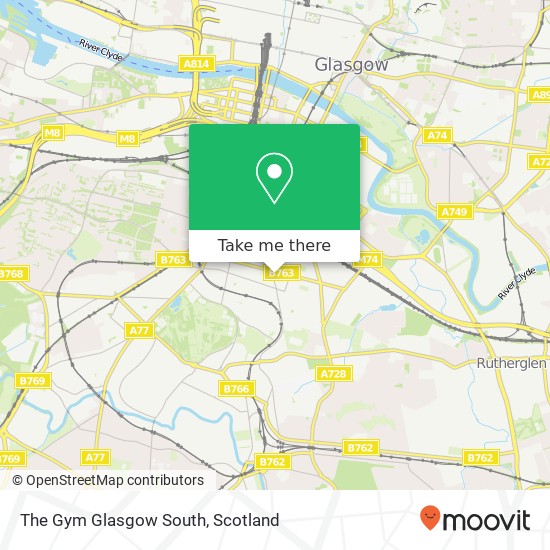 The Gym Glasgow South map