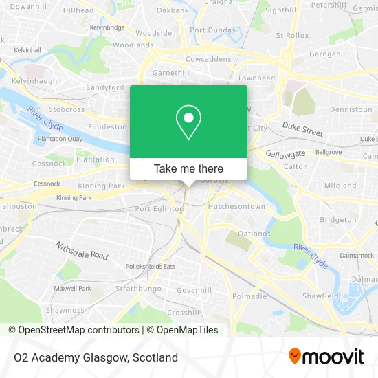 O2 Academy Glasgow map