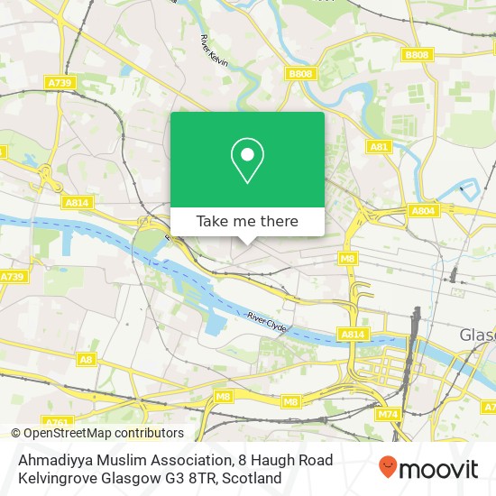 Ahmadiyya Muslim Association, 8 Haugh Road Kelvingrove Glasgow G3 8TR map