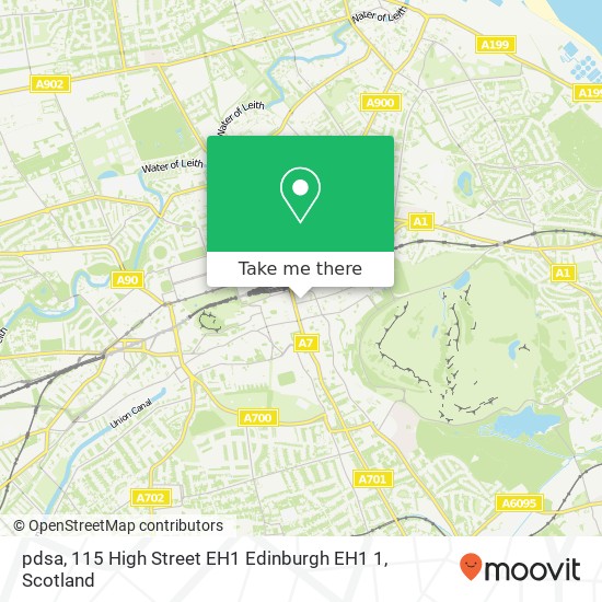 pdsa, 115 High Street EH1 Edinburgh EH1 1 map