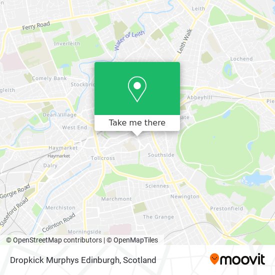 Dropkick Murphys Edinburgh map