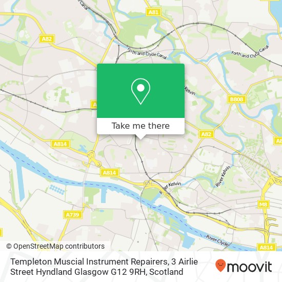 Templeton Muscial Instrument Repairers, 3 Airlie Street Hyndland Glasgow G12 9RH map