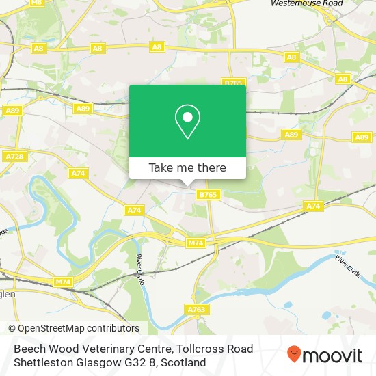 Beech Wood Veterinary Centre, Tollcross Road Shettleston Glasgow G32 8 map