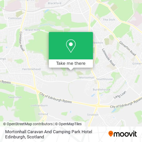 Mortonhall Caravan And Camping Park Hotel Edinburgh map